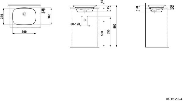 Auflegewaschtisch Laufen Ino 50 x 36.5 cm Weiss Cleaneffekt image number 1