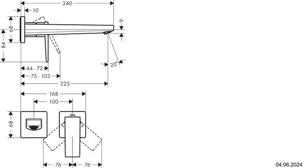 Wandmischer-Endmontageset Hansgrohe Metropol &frac12;" Gold optic image number 1