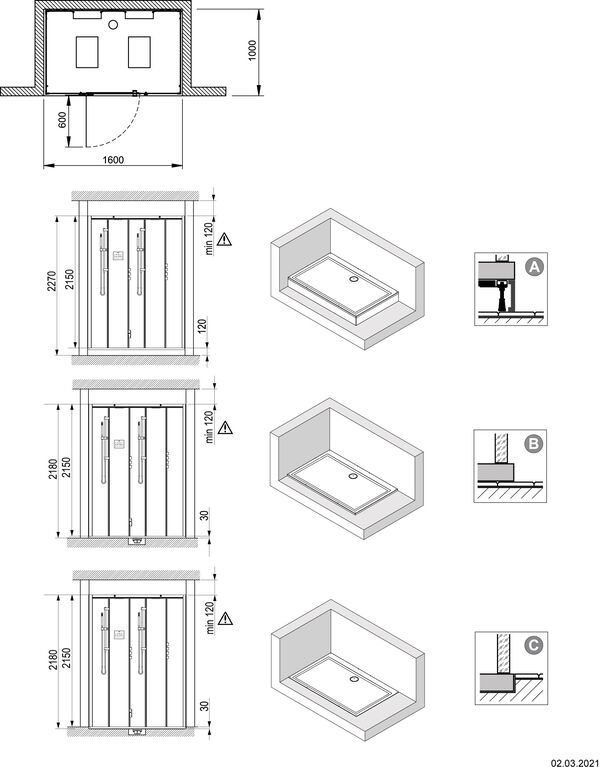 Dampfdusche Hoesch Sense Perience Weiss Echtglas klar EverClean image number 1