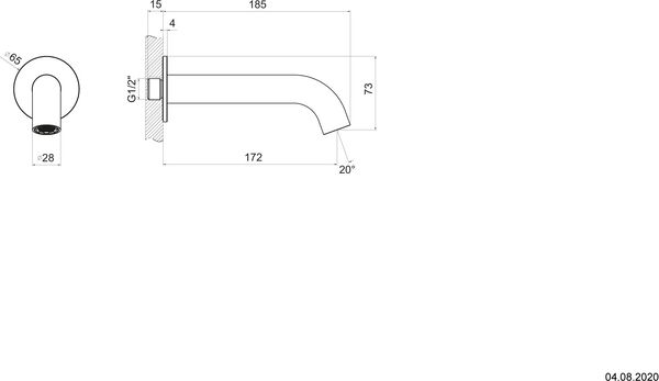 Wanneneinlauf Gessi 316, &frac12;" Brushed brass Flessa image number 1