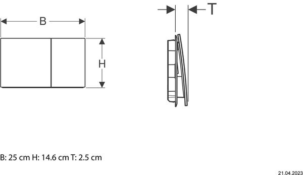Bet&auml;tigungsplatte Geberit Sigma70 square Sand grau image number 1