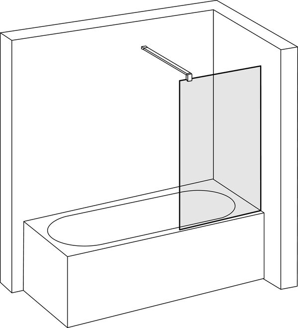 Paroi lat&eacute;rale &agrave; pose libre Alterna lin.3 Noir mat Verre clair CareTec Pro image number 0