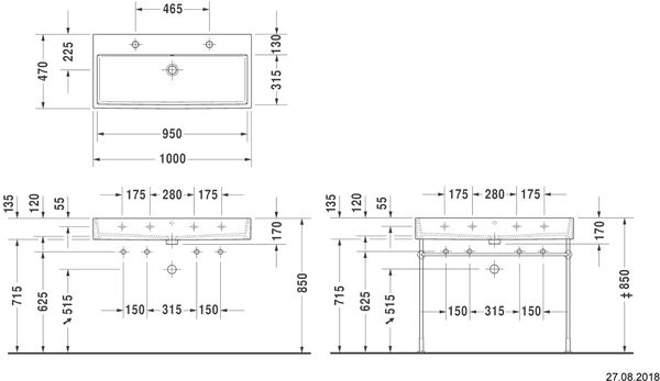 Waschtisch Duravit Vero Air 100 x 47 cm Weiss image number 1