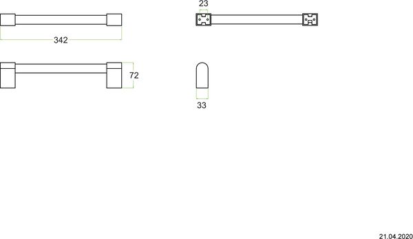 Haltegriff Alterna one - gerade Verchromt image number 1