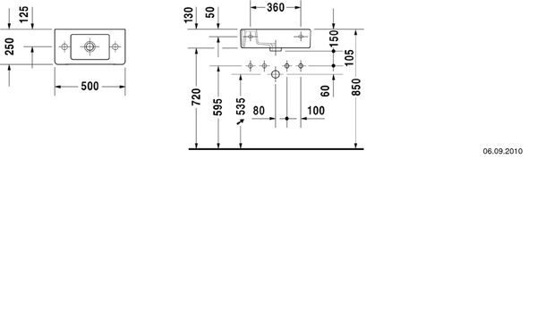 Handwaschbecken Vero 50 x 25 cm Weiss image number 1