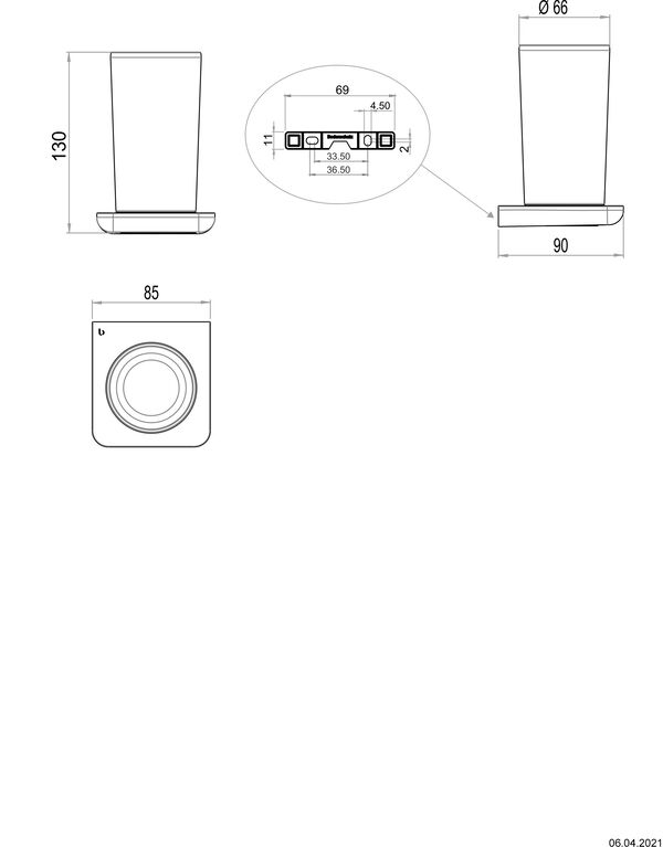 Glashalter Bodenschatz Liv Verchromt image number 1