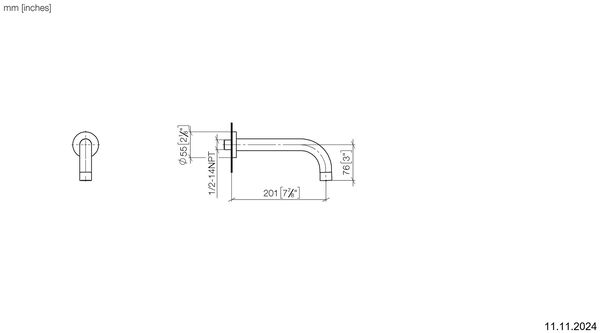 Wanneneinlauf Dornbracht Edition Pro &frac12;" Chrome matt image number 1
