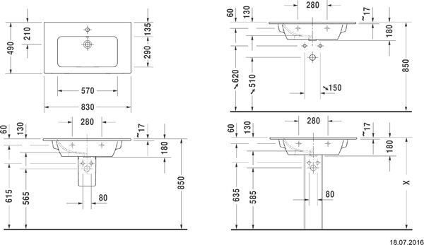 M&ouml;belwaschtisch Me by Starck 83 x 49 cm Weiss image number 1