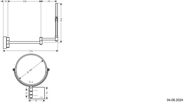 Kosmetikspiegel Hansgrohe AddStoris Brushed bronze image number 1