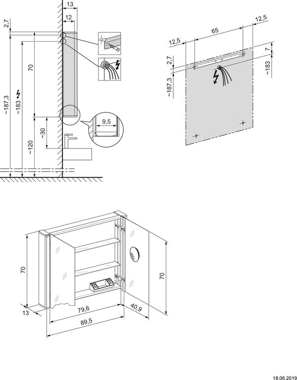 Spiegelschrank Alterna intensa LED side plus Weiss image number 1