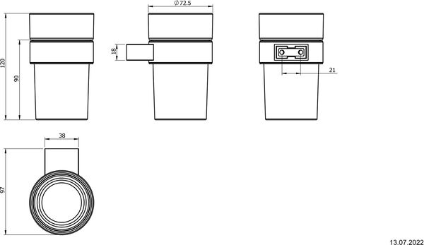 Glashalter Alterna piana Schwarz matt image number 1