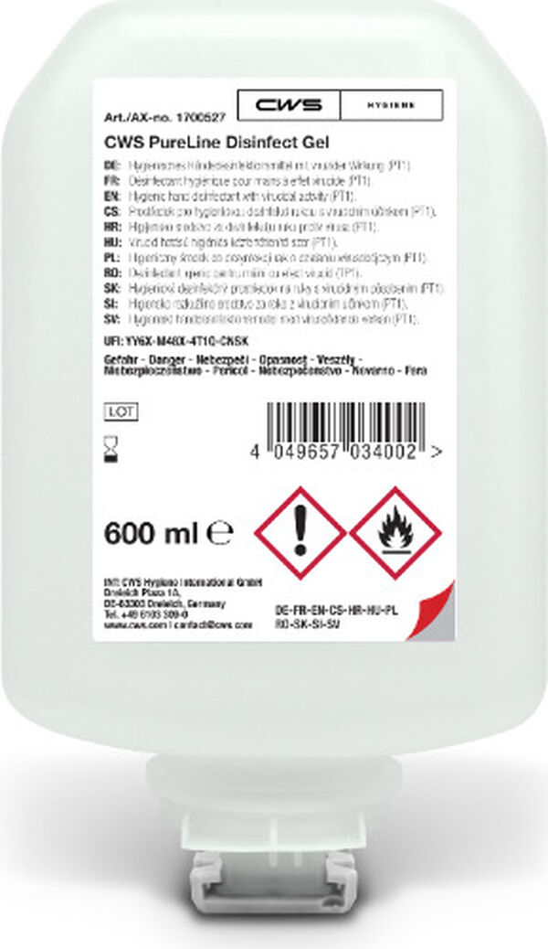 Handseife CWS PureLine Disinfect Gel, 600 ml image number 0