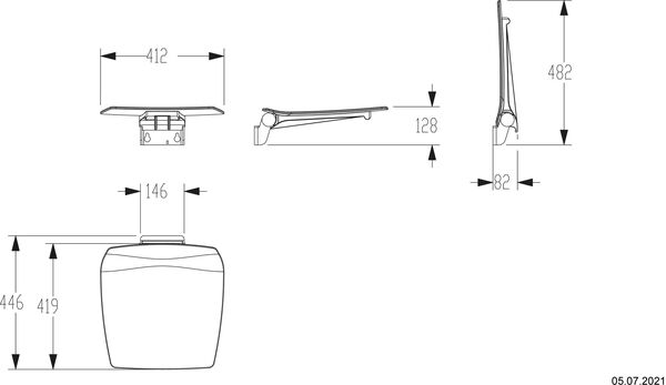 Duschklappsitz Nosag Futuro 25 Dunkelgrau image number 1