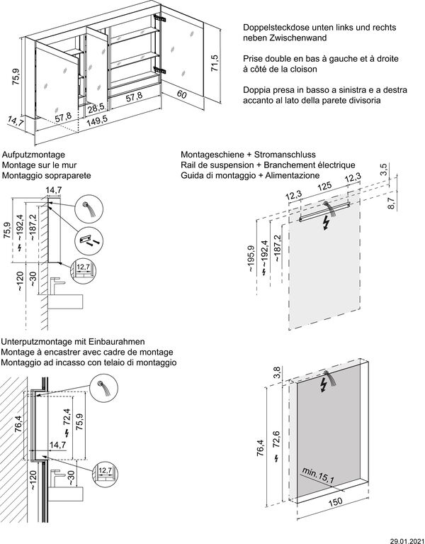 Spiegelschrank Schneider Filo HCL Weiss image number 1