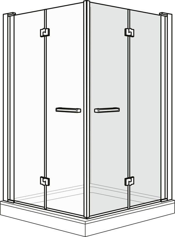 Porta girevole pieghevole Duscholux Optima 6, larghezza 100 cm, (98,5 - 100,5 cm), cerniere a image number 0