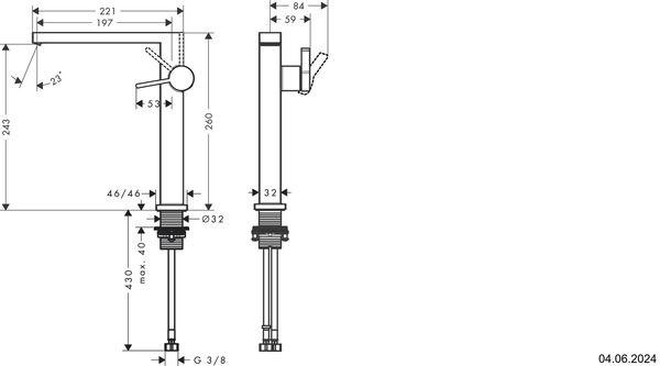 Einlochmischer Hansgrohe Tecturis E Weiss matt image number 1