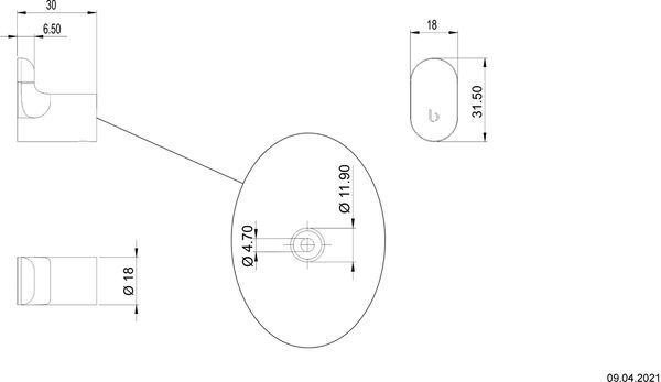 Handtuchhaken Bodenschatz Nia Verchromt image number 1