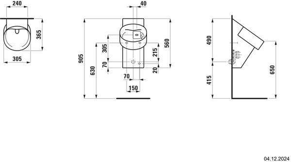 Urinoir Laufen Val rimless Blanc mat image number 1