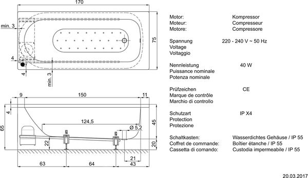 Whirlwanne Alterna steel silent Weiss D&uuml;sen und Garnituren verchromt image number 1