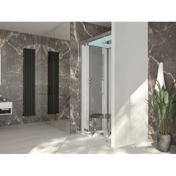 Dampfdusche Hoesch Sense Perience Weiss Echtglas klar EverClean image number 1