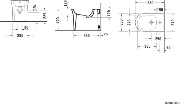 Stand-Bidet Duravit White Tulip Weiss image number 1