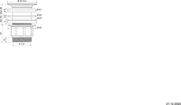 Siebventil 1&frac14;" Verchromt image number 1