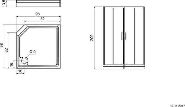 Komplettdusche Duscholux Cabinet (Optima C) Silbereloxiert Echtglas klar image number 1
