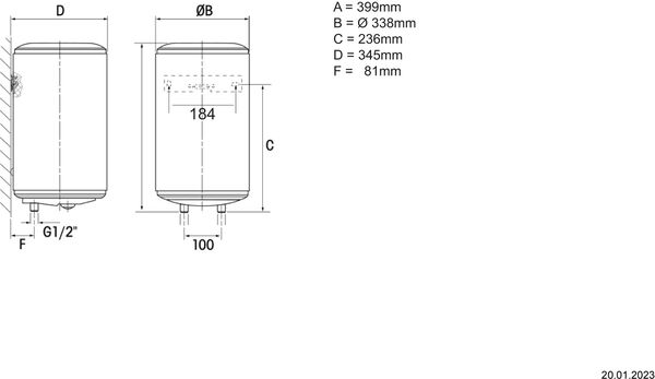 Chauffe-eau &eacute;lectrique Atlantic montage sur-&eacute;vier, 15 litres image number 1