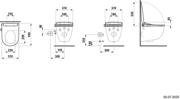Dusch-WC Aufsatz Laufen Cleanet Sit Weiss image number 1