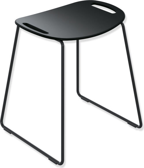 Tabouret de douche Hewi Noir mat Peint par poudrage