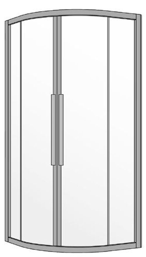 Paroi diagonale arrondi Koralle S400 Couleur d'argent Verre clair Plus