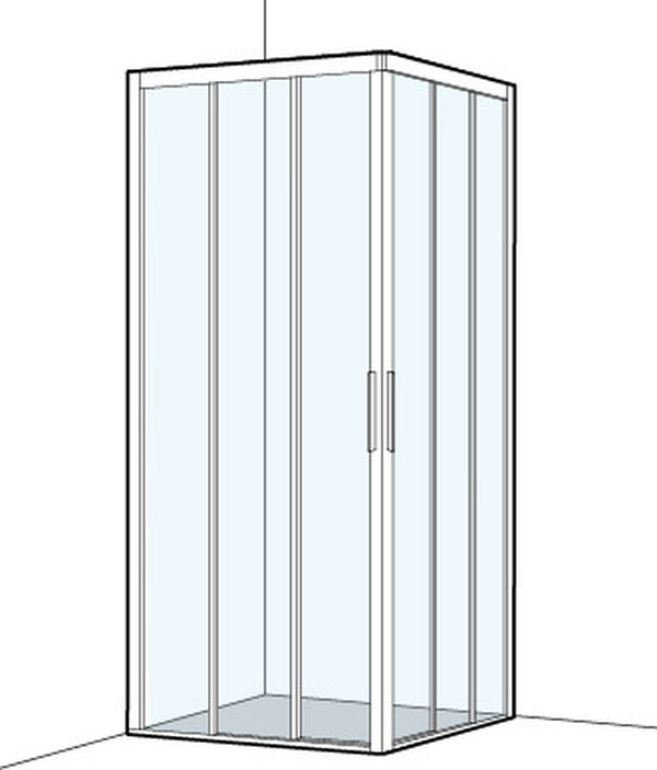 Eckeinstieg Koralle S400 Plus Silver polish Echtglas klar Plus image number 0