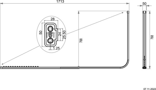 Duschenvorhangschiene Bodenschatz, L-f&ouml;rmig Verchromt image number 1