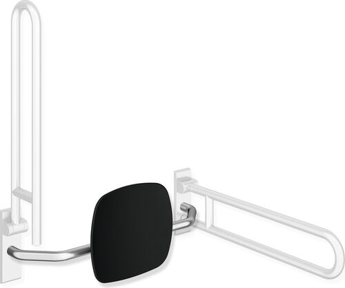 R&uuml;ckenst&uuml;tze Hewi 805 Edelstahl matt Lehne Tiefschwarz