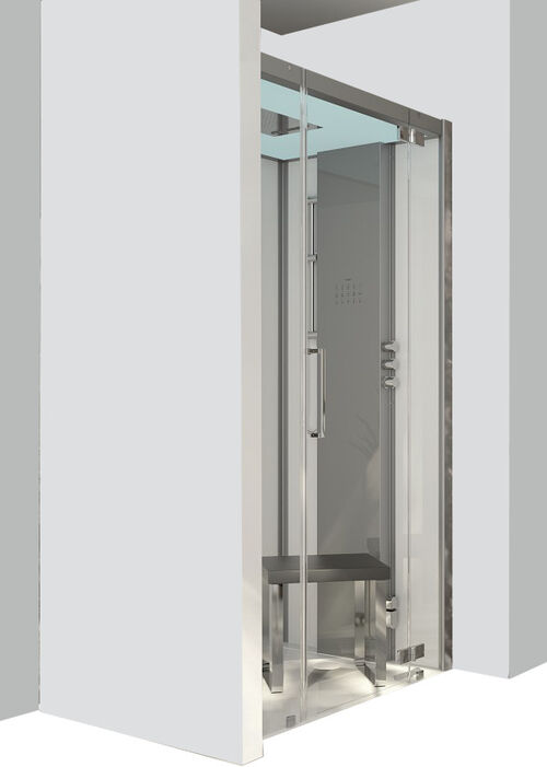 Dampfdusche Hoesch Sense Perience Weiss Echtglas klar EverClean
