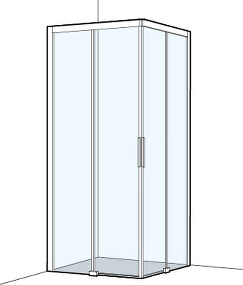 Cabina diagonale Koralle S404 Plus Silver polish Vetro trasparente Plus