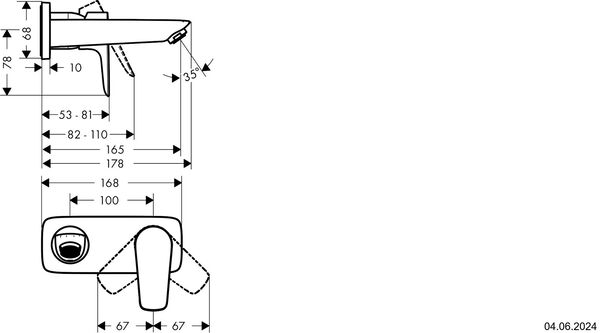 Wandmischer-Endmontageset Hansgrohe Talis E Verchromt image number 1