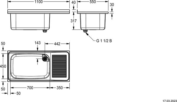 Waschtrog KWC Sirius BS352 image number 1