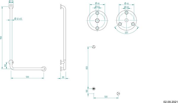 Winkelgriff Nosag Ineoline Plus Edelstahl matt image number 1