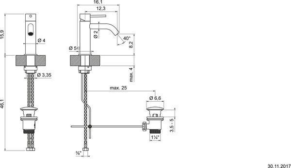 M&eacute;langeur monobloc Gessi 316 Copper brushed Flessa image number 1