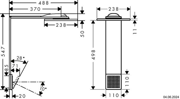 Shower Composition mit Schulterbrause Axor Brushed nickel image number 1