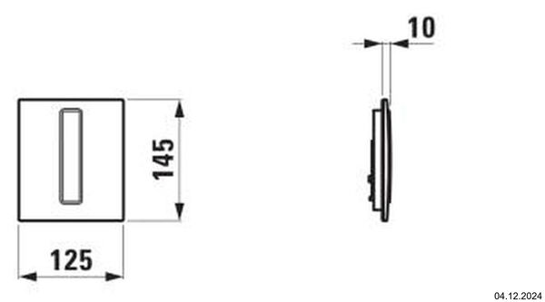 Bet&auml;tigungsplatte Laufen Ineo E-AU105 Edelstahl geb&uuml;rstet image number 1