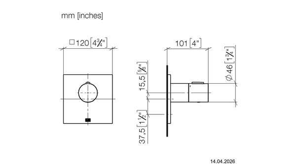 Thermostat-Endmontageset Dornbracht X-Tool &frac34;" Verchromt image number 1