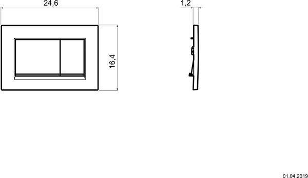 Plaque de d&eacute;clenchement Geberit Sigma20 square Blanc/Brillant/Blanc image number 1