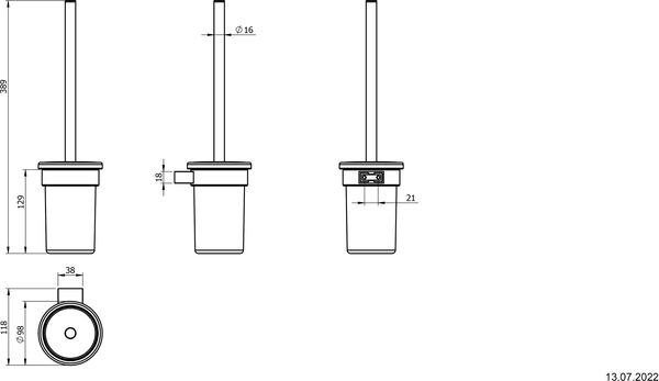 Klosettb&uuml;rstenhalter Alterna piana Schwarz matt image number 1