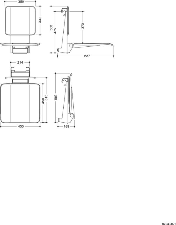Si&egrave;ge suspendu Hewi 900 Noir mat image number 1