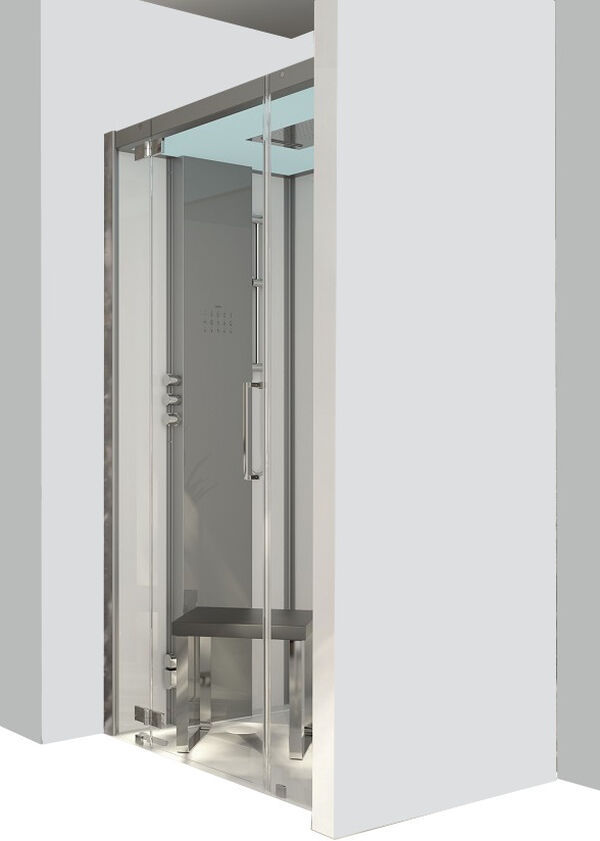 Dampfdusche Hoesch Sense Perience Weiss Echtglas klar EverClean image number 0