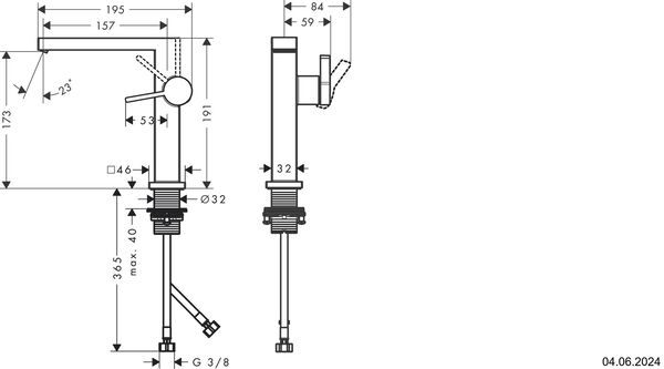 Einlochmischer Hansgrohe Tecturis E Weiss matt image number 1
