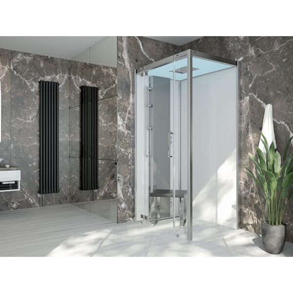 Dampfdusche Hoesch Sense Perience Weiss Echtglas klar EverClean image number 1