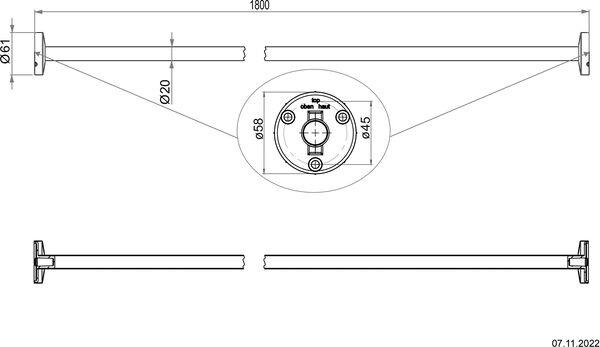 Duschenvorhangstange Bodenschatz Verchromt image number 1